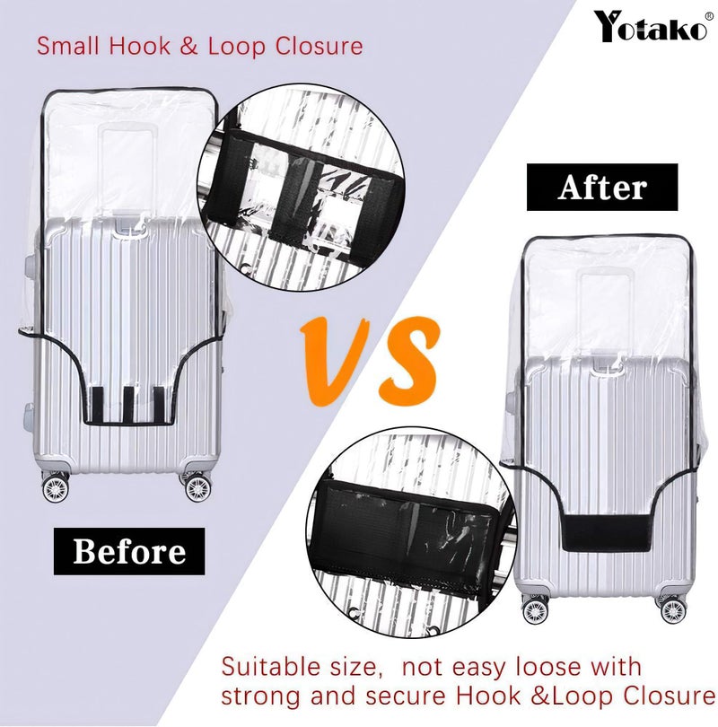 Yotako Clear PVC Suitcase Cover Protectors 20 Inch Luggage Cover for Wheeled Suitcase 20'' - Image 3
